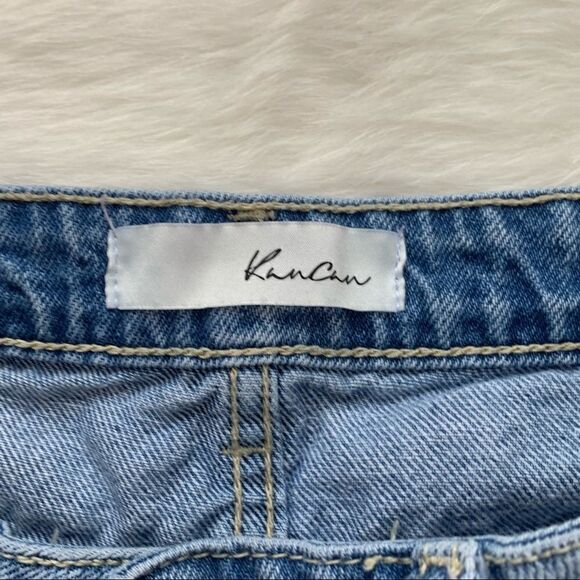 High Rise Cutoff Shorts Denim Distressed Ripped Kancan Size Medium Destroyed - Picture 5 of 9